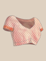 Thumbnail for Red Silk Blend Woven Zari Design Striped Saree with Unstitched Blouse - Hiral Fashion - Distacart