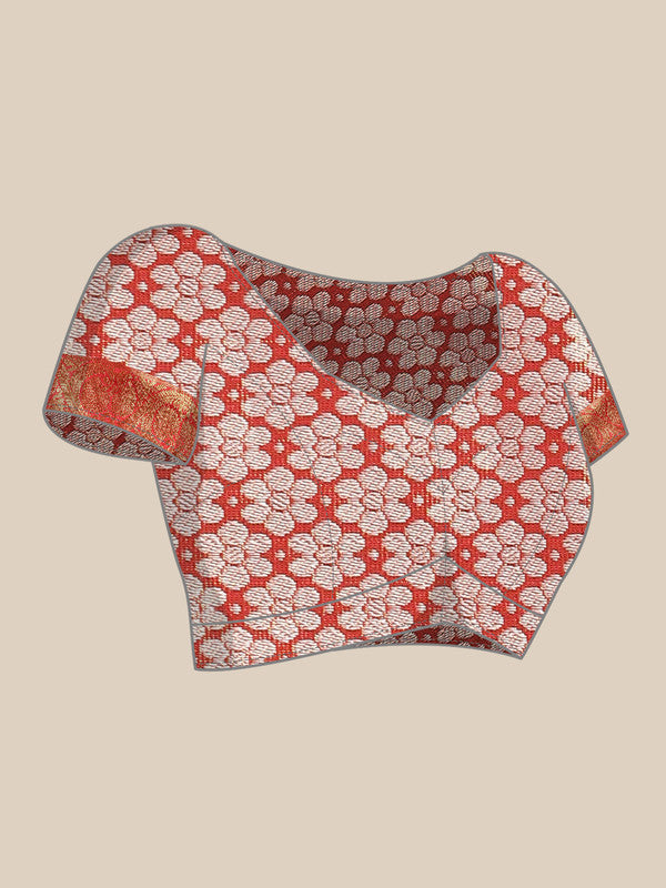 Turquoise Silk Blend Woven Zari Design Striped Saree with Unstitched Blouse - Hiral Fashion - Distacart