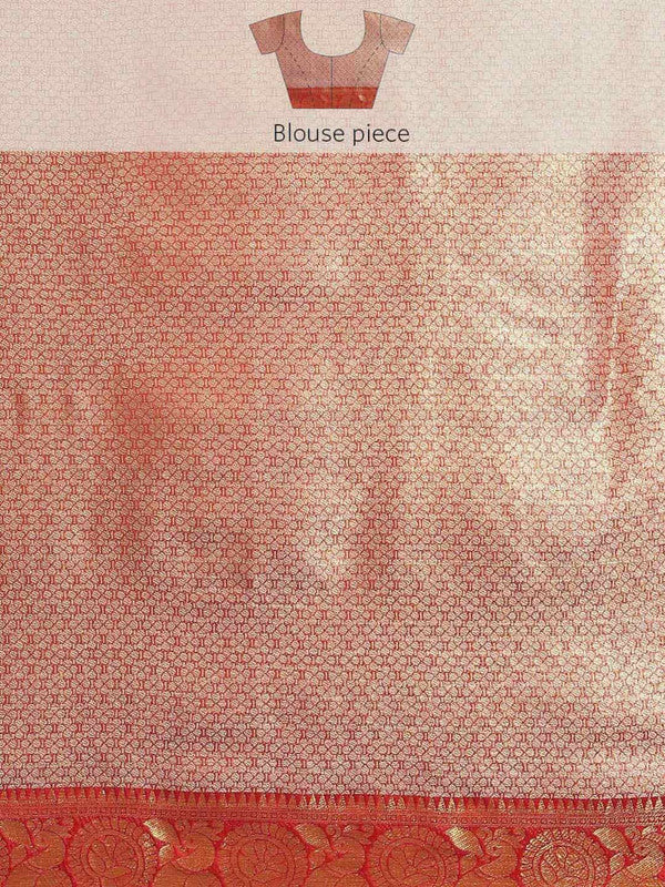 Navy Blue Art Silk Woven Zari Design Floral Saree with Unstitched Blouse - Hiral Fashion - Distacart