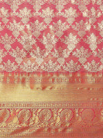 Thumbnail for Pink Art Silk Woven Zari Design Floral Saree with Unstitched Blouse - Hiral Fashion - Distacart
