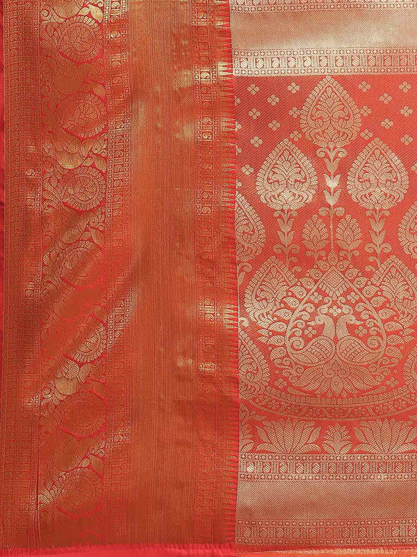 Purple Art Silk Woven Zari Design Floral Saree with Unstitched Blouse - Hiral Fashion - Distacart