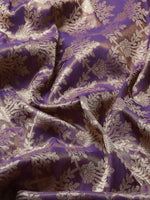 Thumbnail for Purple Art Silk Woven Zari Design Floral Saree with Unstitched Blouse - Hiral Fashion - Distacart