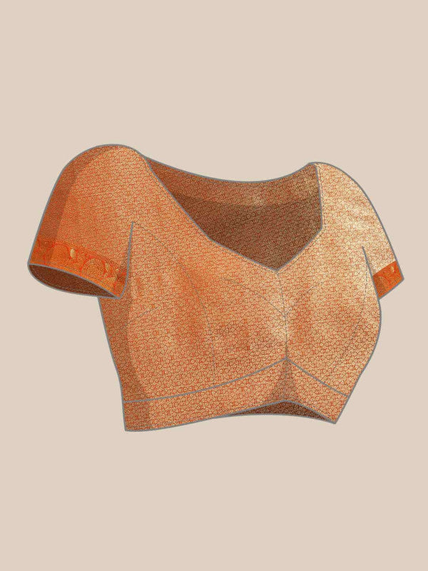 Purple Art Silk Woven Zari Design Floral Saree with Unstitched Blouse - Hiral Fashion - Distacart