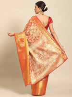 Thumbnail for Red Art Silk Woven Zari Design Floral Saree with Unstitched Blouse - Hiral Fashion - Distacart