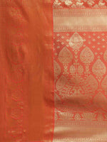 Thumbnail for Red Art Silk Woven Zari Design Floral Saree with Unstitched Blouse - Hiral Fashion - Distacart