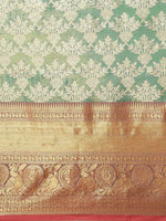 Thumbnail for Turquoise Art Silk Woven Zari Design Floral Saree with Unstitched Blouse - Hiral Fashion - Distacart