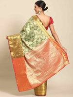 Thumbnail for Green Art Silk Woven Zari Design Floral Saree with Unstitched Blouse - Hiral Fashion - Distacart
