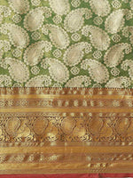 Thumbnail for Green Art Silk Woven Zari Design Floral Saree with Unstitched Blouse - Hiral Fashion - Distacart