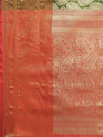 Thumbnail for Green Art Silk Woven Zari Design Floral Saree with Unstitched Blouse - Hiral Fashion - Distacart