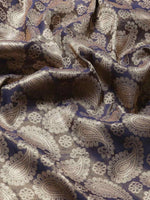 Thumbnail for Navy Blue Art Silk Woven Zari Design Floral Saree with Unstitched Blouse - Hiral Fashion - Distacart
