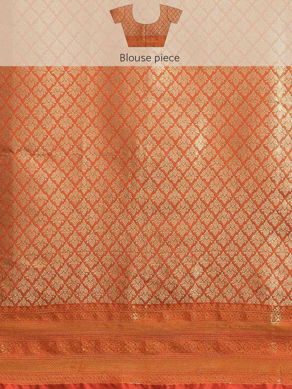 Navy Blue Art Silk Woven Zari Design Floral Saree with Unstitched Blouse - Hiral Fashion - Distacart