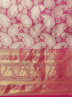 Thumbnail for Pink Art Silk Woven Zari Design Floral Saree with Unstitched Blouse - Hiral Fashion - Distacart