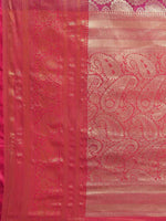 Thumbnail for Pink Art Silk Woven Zari Design Floral Saree with Unstitched Blouse - Hiral Fashion - Distacart