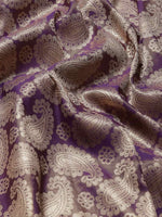 Thumbnail for Purple Art Silk Woven Zari Design Floral Saree with Unstitched Blouse - Hiral Fashion - Distacart