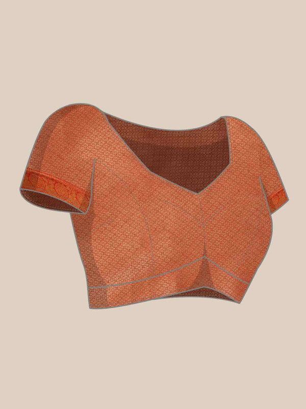 Purple Art Silk Woven Zari Design Floral Saree with Unstitched Blouse - Hiral Fashion - Distacart