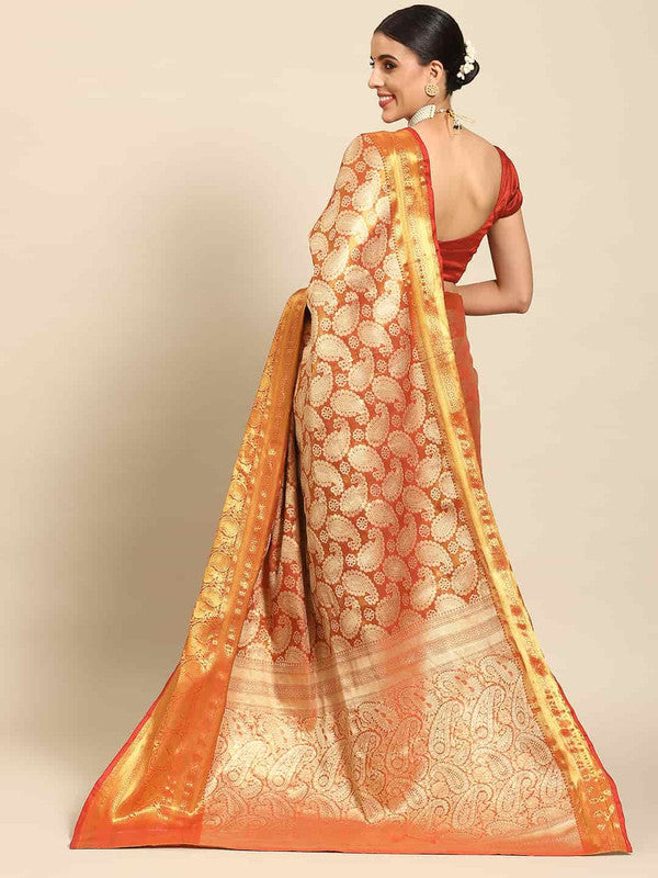 Yellow Art Silk Woven Zari Design Floral Saree with Unstitched Blouse - Hiral Fashion - Distacart