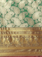 Thumbnail for Turquoise Art Silk Woven Zari Design Floral Saree with Unstitched Blouse - Hiral Fashion - Distacart