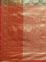 Thumbnail for Turquoise Art Silk Woven Zari Design Floral Saree with Unstitched Blouse - Hiral Fashion - Distacart