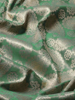 Thumbnail for Turquoise Art Silk Woven Zari Design Floral Saree with Unstitched Blouse - Hiral Fashion - Distacart