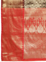 Thumbnail for Black Brocade Woven Zari Design Ethnic Motifs Saree with Unstitched Blouse - Hiral Fashion - Distacart