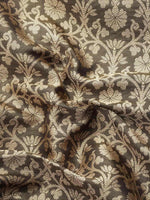 Thumbnail for Black Brocade Woven Zari Design Ethnic Motifs Saree with Unstitched Blouse - Hiral Fashion - Distacart