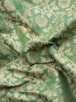 Thumbnail for Green Brocade Woven Zari Design Ethnic Motifs Saree with Unstitched Blouse - Hiral Fashion - Distacart