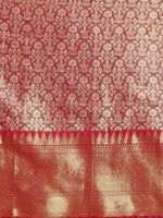 Thumbnail for Pink Brocade Woven Zari Design Ethnic Motifs Saree with Unstitched Blouse - Hiral Fashion - Distacart