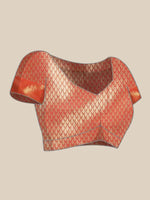 Thumbnail for Pink Brocade Woven Zari Design Ethnic Motifs Saree with Unstitched Blouse - Hiral Fashion - Distacart