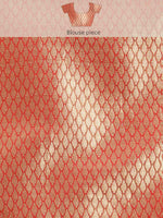 Thumbnail for Pink Brocade Woven Zari Design Ethnic Motifs Saree with Unstitched Blouse - Hiral Fashion - Distacart