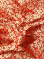 Thumbnail for Red Brocade Woven Zari Design Ethnic Motifs Saree with Unstitched Blouse - Hiral Fashion - Distacart