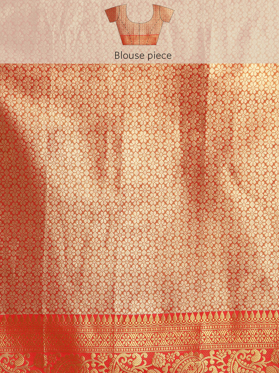 Pink Brocade Woven Zari Design Striped Saree with Unstitched Blouse - Hiral Fashion - Distacart