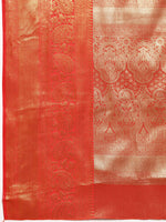 Thumbnail for Purple Brocade Woven Zari Design Striped Saree with Unstitched Blouse - Hiral Fashion - Distacart