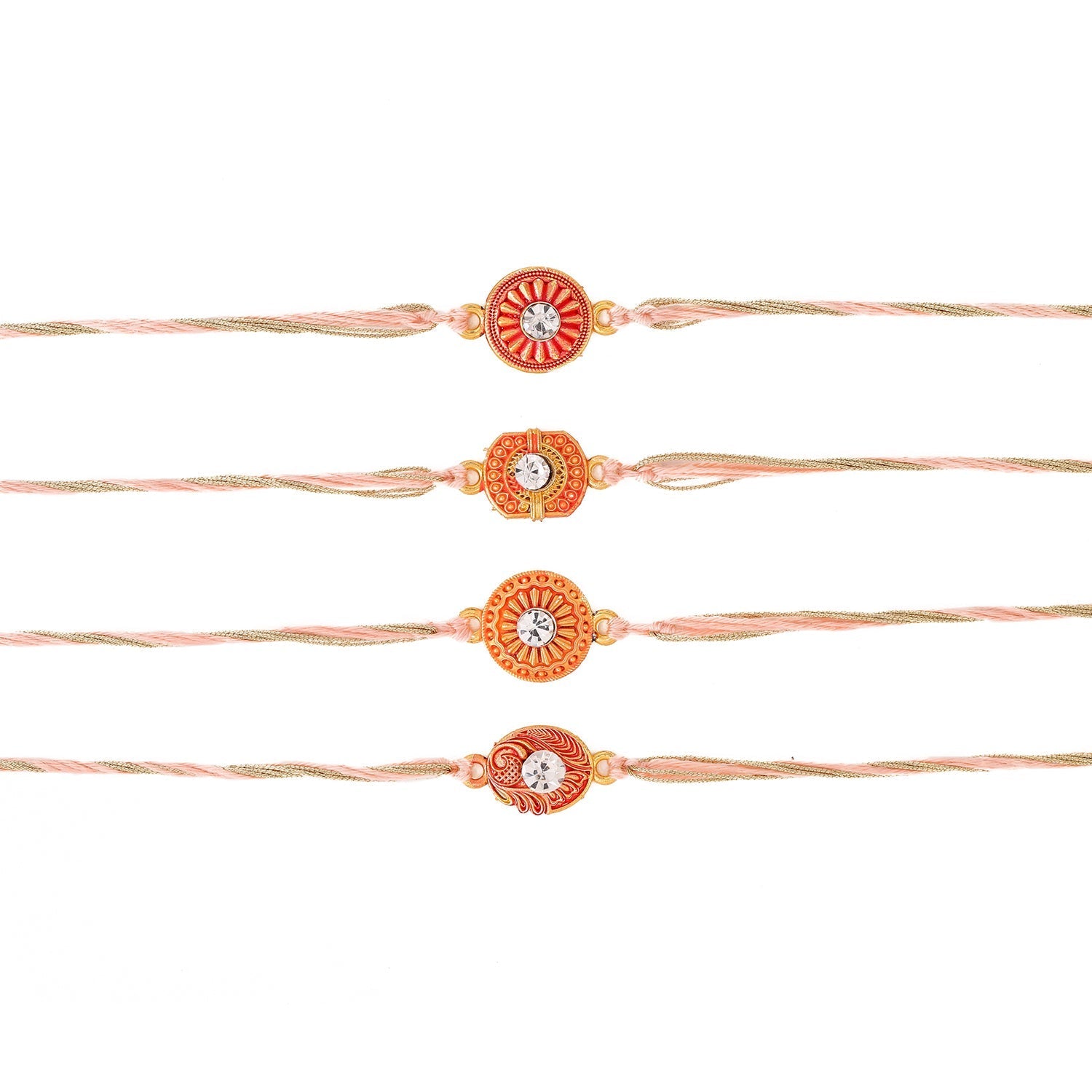 trueBrowns X Voylla Set Of 4 Designer Rakhi With Roli Chaawal Pack
