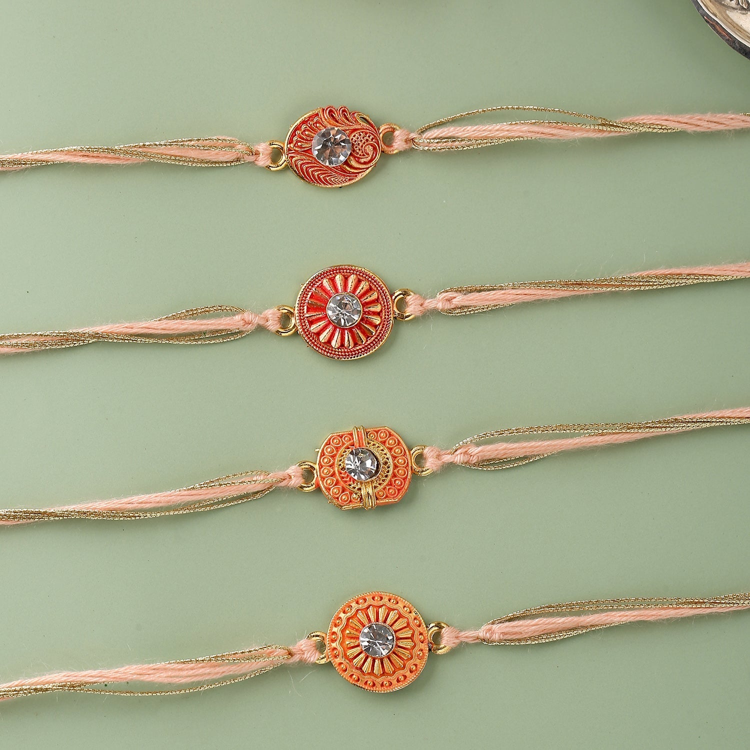 trueBrowns X Voylla Set Of 4 Designer Rakhi With Roli Chaawal Pack - Distacart