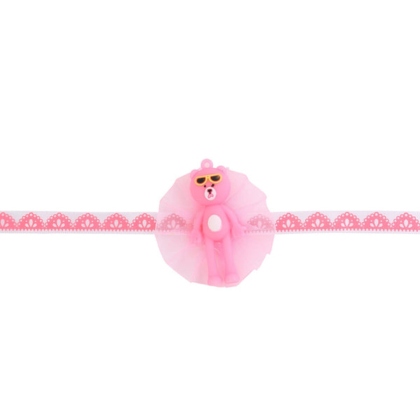 trueBrowns X Voylla Adorable Pink Teddy Bear Rakhi With Roli Chaawal Pack