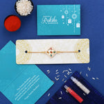 Thumbnail for trueBrowns X Voylla CZ Embellished Gold Toned Bracelet Style Rakhi