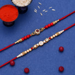 Thumbnail for trueBrowns X Voylla Set of 2 Floral Pearl Beads Studded Rakhi