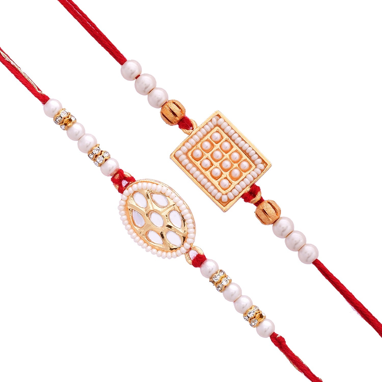 trueBrowns X Voylla Set of 2 Meenakari Kundan Embellished Rakhi - Distacart