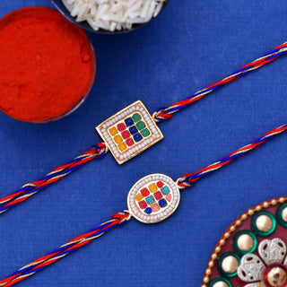 trueBrowns X Voylla Set of 2 Multicolor Thread Rakhis With Beautiful Beads