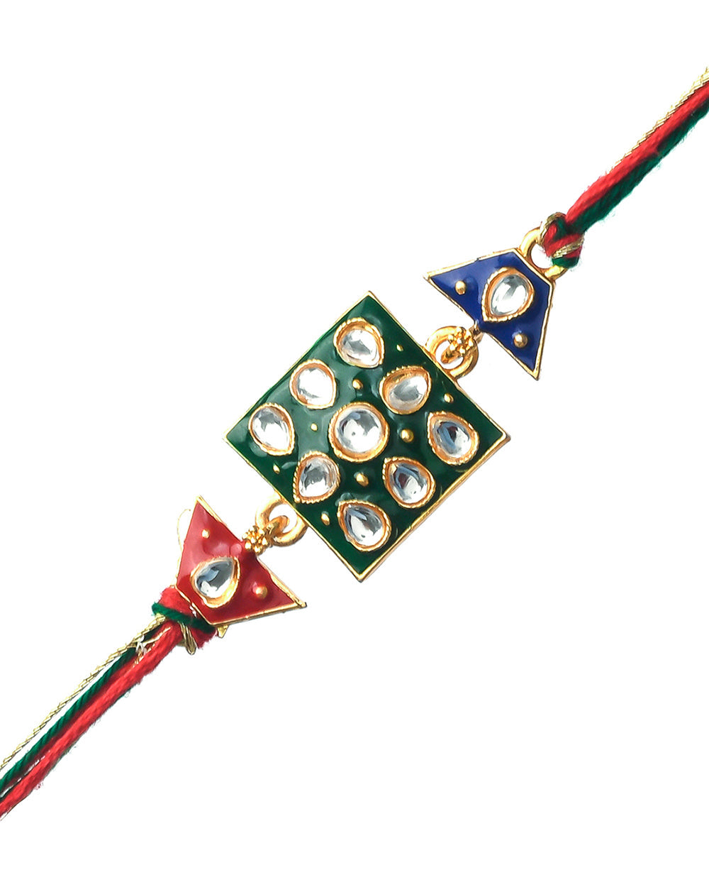 trueBrowns X Voylla Set of 2 Enameled Kundan And CZ Sparkling Rakhis