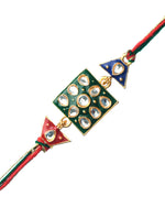 Thumbnail for trueBrowns X Voylla Set of 2 Enameled Kundan And CZ Sparkling Rakhis