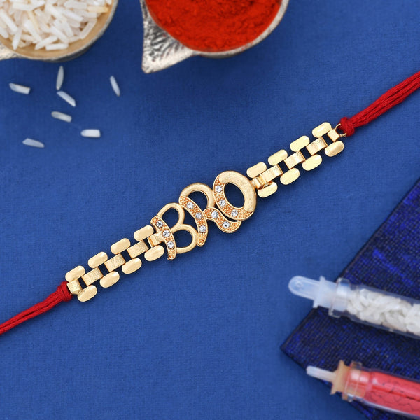 trueBrowns X Voylla Bro A Gem Embellished Gold Tone Rakhi