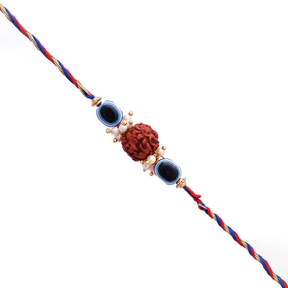 trueBrowns X Voylla Evil Eye Beaded Rakhi Embellished With Rudraksha - Distacart