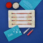 Thumbnail for trueBrowns X Voylla Set of 4 Pearl Beads Embellished Flamboyant Rakhi