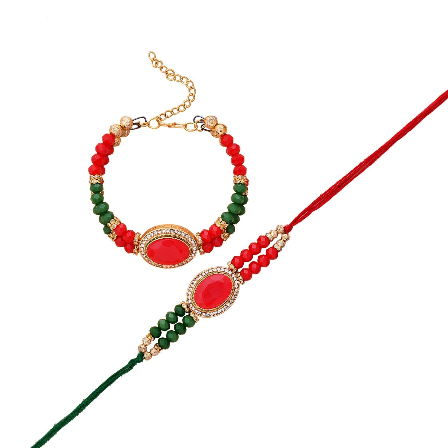 trueBrowns X Voylla Colorful Beads Embedded Bhaiya Bhabhi Rakhi - Distacart