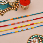 Thumbnail for trueBrowns X Voylla Set of 4 Colorful Beads embedded Rakhi