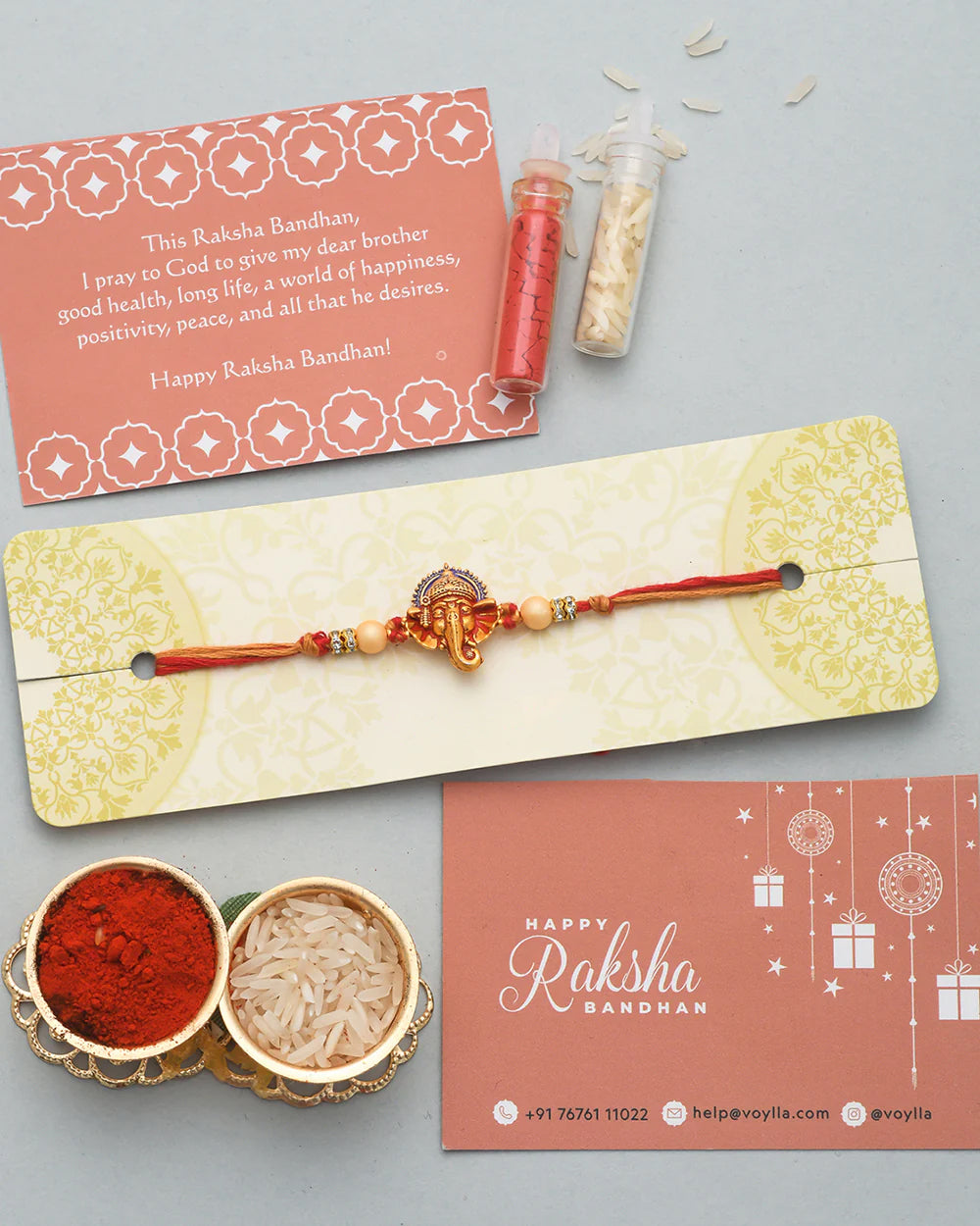 trueBrowns X Voylla Deity Inspired CZ Embellished Ganpati Rakhi
