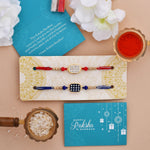Thumbnail for trueBrowns X Voylla Set of 2 Rectangle CZ Embellished Thread Rakhi