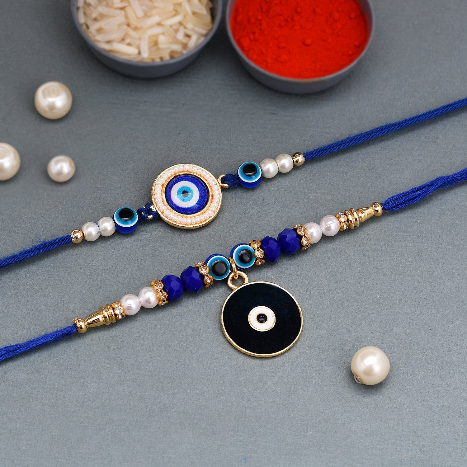 trueBrowns X Voylla Set of 2 Evil Eye Motif Rakhis - Distacart