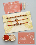 Thumbnail for trueBrowns X Voylla Set Of 3 Auspicious Rudraksha Studded Rakhis